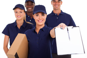 professional courier service staff