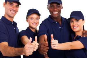 service staff thumbs up